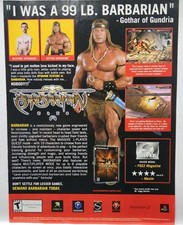 2002 Barbarian Sony Playstation 2 PS2 XBOX Original Print Ad Poster Promo Art picture