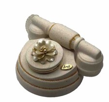 Vintage Capodimonte Style Rotary Telephone Trinket Keepsake Box Made in Italy picture
