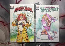 MARY JANE AND GWEN STACY Full Body PAJAMA Comic Color Sketch Matt Sullivan 1of1 picture