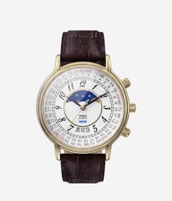 Timex 1990 Moon Phase Reissue37mm Leather Strap Watch vintage watch picture