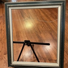 Vintage Wood Gray Picture Frame Linen Fits 20x24 Ornate Distressed Pattern Late picture