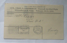 Commemorative 1928 AirMail postcard that has rare signature of historic aviator picture