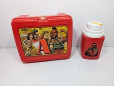 Vintage 1983 Thermos The A-Team Lunch Box With Thermos Red Plastic Mr T picture