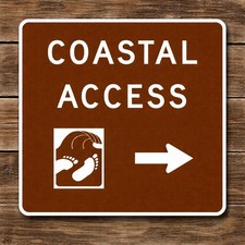 California Coastal Access Road Sign Travel Interstate Highway Beach Coast Ocean  picture