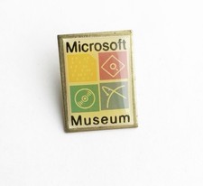 RARE 90s Vintage Microsoft Museum Pin Lapel Hat Lanyard Disc CD Y2K Retro Gaming picture