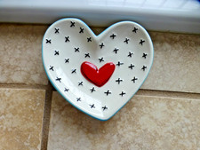 DEMDACO Tracy Pesche HEARTFUL HOME Ceramic Heart Small Trinket ~ Mini Soap Bars picture