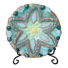 Vintage Duban Christel Limoges French MCM Enamel Art Dish - Star Pattern, 4.5” picture