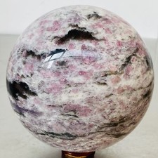 Natural Red Tourmaline Quartz Crystal Stone Sphere Ball Healing 3760G picture