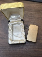 Vtg 1957-58 Zippo 10K Gold Filled Slim Lighter Engraved With Original Case picture