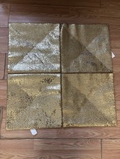 Vintage Kim Seybert NYC Gold Sequin Beaded Square Placemats Set of 4 Barneys NY  picture