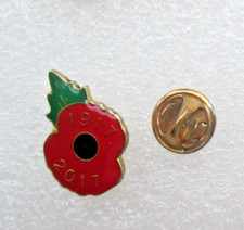 1917 2017 Red  Enamel Poppie1 Pin Badge picture