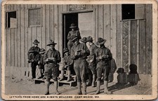 1918 WWI Camp Meade MD Soldiers Post Office Reading Letters RPPC Postcard picture