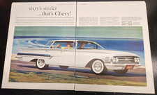 1960 Vintage Saturday Evening Post Chevrolet Impala Advertisement -2 Page Spread picture