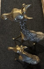 Vintage C.1960's Mid-Century Oversized Brass Standing Tall Giraffes - a Pair picture