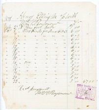 1878 Virginia City Montana Henry Elling Banker Receipt Ledger Dr Raymond Hay Oat picture