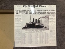 TITANIC / PICTURE DISC / FRONT PAGE NEW YORK TIMES picture