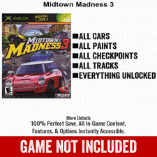 Midtown Madness 3 100% Unlocked All Items Xbox USB Save File picture