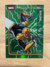 2026 Topps Chrome Marvel Nova Storm’s Green Lightning Refractor #/99 - Guardians picture