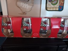 Set of 4 Hard plastic Christmas red truck glasses NIB picture