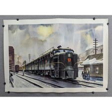 Howard Fogg Pennsylvania Railroad PRR 9604 Train Art Print 22x15 Vintage Paper picture