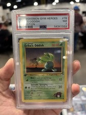 VINTAGE 2000 POKEMON GYM HEROES #78 ERIKA'S ODDISH 1ST EDITION PSA 7 NM picture