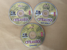 Sid Meier's Civilization III PC Loose 3 Disc Lot Civ 3 Play The World Conquests picture