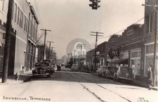 Sevierville Tennessee Main Street 1946 RPPC Photo Postcard COPY picture