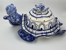Diane Allen Artware Turtle Cup/Lid BLU042605/OGS signed New picture