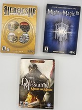 MIGHT AND MAGIC 3 GAME LOT (PC) — MIGHT AND MAGIC IX.DARK MESSIAH/HEROES IV picture