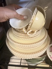 30 pc Vintage Lenox Chelsea Dinner Sal Plate Cups sets  Gold Trim Blue Mark rare picture