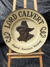 Calvert Extra Whiskey Vintage Advertising Wall Plate Brass 24” Nice picture
