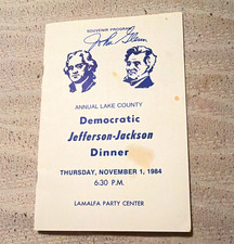 1984 Democratic Party Jefferson-Jackson Dinner Signed Program John Glenn picture