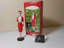 2001 Hallmark Ornament Busy Gal Barbie 2 pc Set MIB picture