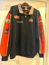 Harley-Davidson Racing Full Zip 2XL Jacket Black/Orange/Gray Patches Tennessee picture