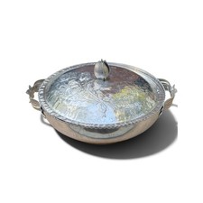 Vintage Hammered Aluminum Bowl Everlast Tulip Covered Dish 9.5in picture
