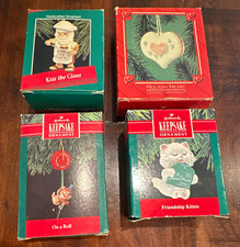 LOT OF 4 Hallmark Keepsake Christmas Hanging Ceramic Ornaments-vintage picture