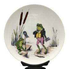 Antique 1873 - 1918 Pirkenhammer Porcelain Singing Frog Plate 7.25