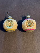 2 shiny brite vintage double indent ornaments picture