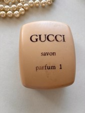 Vintage 1970s Gucci Savon Parfum 1 Soap Dish Box Vanity Collectible Italy picture
