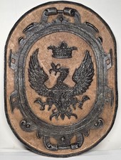 Decorative Double-Headed Eagle Crest Wood/Metal Plaque picture