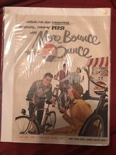 Pepsi-Cola - 1950's Magazine AD - Couples Bicycles Art Retro Cap - VTG picture