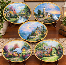 5 Bradford Exchange Painter of Light Thomas Kinkade collectible plates Rainbow  picture