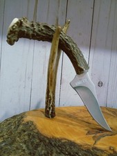 Handmade Genuine Deer Antler knife, Fathers Day Gift, Fixed Blade  With Sheath picture