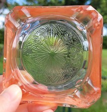 1930s Pink Depression Glass Ashtray, Adam Pattern, Jeanette Glass Company, PA picture