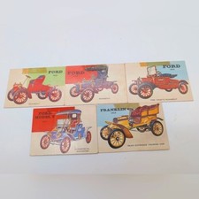 1954 Topps Card Set Of 5 Ford & Franklin Fire Chief, Runabout, Roadster Touring picture