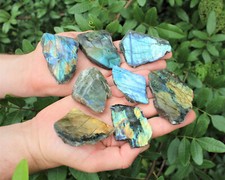 1/2 lb Natural Labradorite Slabs 4-7 Peice Lot (Raw Labradorite Crystal Slices) picture