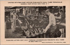 1926 NYC Post Office Pneumatic Mail Tube RPPC - James T. Towhill picture