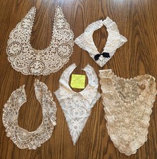 Lot 5 Antique Lace Crocheted Handmade Collars Stunning picture