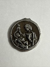 VINTAGE CEASAR AGUSTUS MARY RELIGIOUS PENDANT MEDAL COIN picture