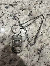 Vintage 2014 Oakley Bunker HQ Dog Tag Bottle Opener Necklace picture
